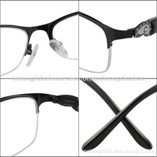 Classical Oval Black Thin and Light Eyeglasses by Woman, Made of Stainless Steel